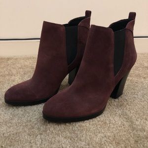 Marc Fisher Burgundy Suede Ankle Boots